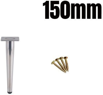 1Pc Metalen Meubelen Benen Vervanging Ondersteuning Voet Zilver Voor Tv Stands Kast Thee Coffe Tafel Sofa 150/200/250/300Mm 150mm rechtdoor
