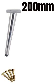 1Pc Metalen Meubelen Benen Vervanging Ondersteuning Voet Zilver Voor Tv Stands Kast Thee Coffe Tafel Sofa 150/200/250/300Mm 200mm schuin