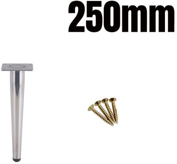 1Pc Metalen Meubelen Benen Vervanging Ondersteuning Voet Zilver Voor Tv Stands Kast Thee Coffe Tafel Sofa 150/200/250/300Mm 250mm rechtdoor