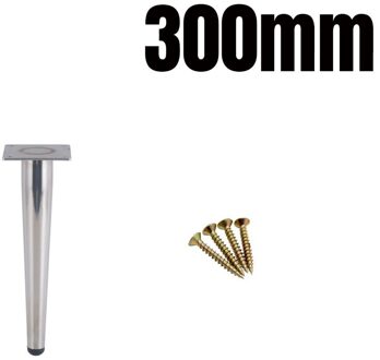 1Pc Metalen Meubelen Benen Vervanging Ondersteuning Voet Zilver Voor Tv Stands Kast Thee Coffe Tafel Sofa 150/200/250/300Mm 300mm rechtdoor