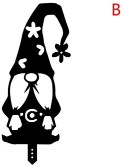 1Pc Metalen Tak Gnome Tuin Decoratie Teken Thuis Gazon Yard Decor Art Sculptuur Tuin Standbeeld Pasen Lente Decoratie