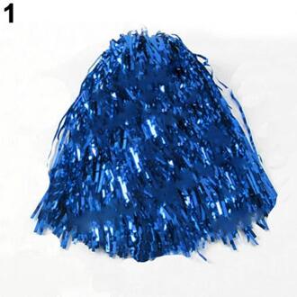 1Pc Metallic Cheerleader Juichen Cheerleading Dance Party Team Wedstrijd Sport Pom Poms Pompom Blauw