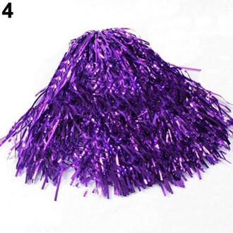 1Pc Metallic Cheerleader Juichen Cheerleading Dance Party Team Wedstrijd Sport Pom Poms Pompom Paars