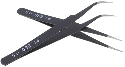 1PC Micro Stainless Steel Point Curved Straight Tweezers Fine Tip