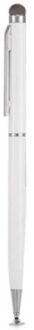 1Pc Mini 14Cm Mobiele Telefoon Stylus Fijne Punt Ronde Dunne Tip Capacitieve Touchscreen Stylus Pen Universeel Voor ipad Voor Iphone wit