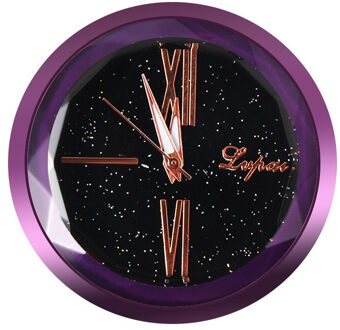 1PC Mini Auto Ornament Klok Stick-On Quartz Analoge Horloge Auto Styling Interieur Decoratie Tool Accessoires paars 1