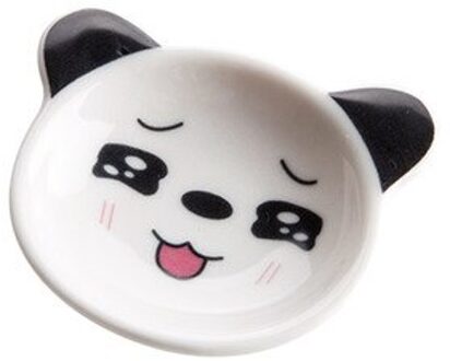 1Pc Mini Cartoon Panda Keramische Kleine Schotel Thuis Sojasaus Schotel Creatieve Japanse Servies Kruiden Schotels Leuke Plaat