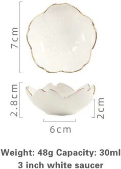 1Pc Mini Cherry Blossom Keramische Dompelen Kom Fruit Snack Taart Schotel Bbq Saus En Azijn Keuken Kruiden Lade Servies wit