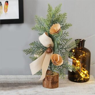 1Pc Mini Desktop Kunstmatige Kerst Pine Leaf Tree Home Decoratieve Potplanten Ornament stijl 1
