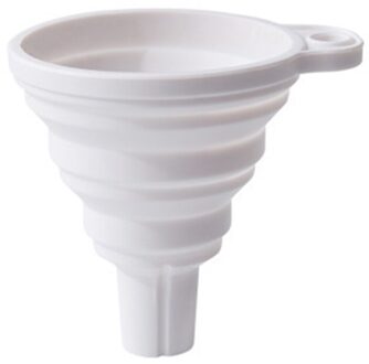 1Pc Mini Food Grade Siliconen Gel Vouwen Trechter Vouwen Telescopische Lange Nek Trechter Vloeibare Vulling Huishouden Keuken Gereedschap wit