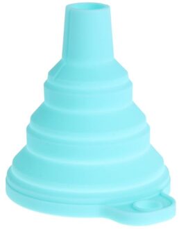 1pc Mini Opvouwbare Trechter Kleurrijke Silicone Inklapbare Stijl Trechter Opvouwbare Draagbare Trechters Keuken Accessoires Gadgets blauw