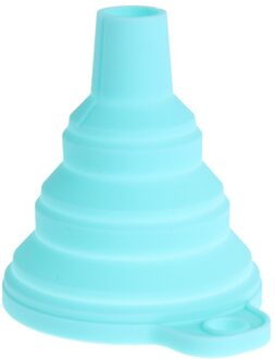 1pc Mini Opvouwbare Trechter Kleurrijke Silicone Inklapbare Stijl Trechter Opvouwbare Draagbare Trechters Keuken Accessoires Gadgets blauw