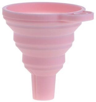 1pc Mini Opvouwbare Trechter Kleurrijke Silicone Inklapbare Stijl Trechter Opvouwbare Draagbare Trechters Keuken Accessoires Gadgets nordic roze