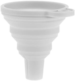 1pc Mini Opvouwbare Trechter Kleurrijke Silicone Inklapbare Stijl Trechter Opvouwbare Draagbare Trechters Keuken Accessoires Gadgets nordic wit