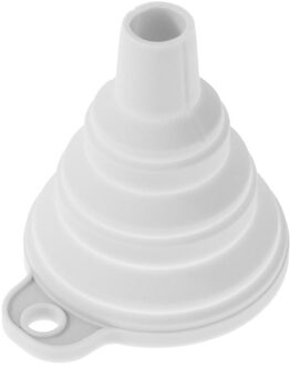 1pc Mini Opvouwbare Trechter Kleurrijke Silicone Inklapbare Stijl Trechter Opvouwbare Draagbare Trechters Keuken Accessoires Gadgets nordic wit
