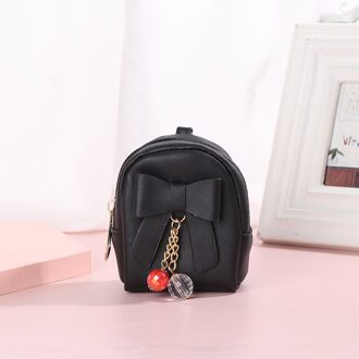 1Pc Mini Portemonnee Sleutelhanger Portemonnee Credit Card Houder Zipper Coin Change Purse Portemonnee Met Key Ring card Case Sleutel Portemonnee zwart