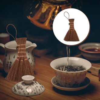 1Pc Mini Schoonmaken Palm Bezem Theeceremonie Bezem Praktische Kleine Bezem bruin