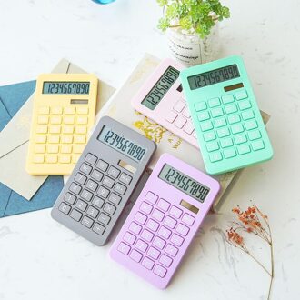 1Pc Mini Solar Rekenmachine 10 Cijfers Multi-Functionele Kleur Calculadora Accounting Financiële Office Berekening Kantoorbenodigdheden