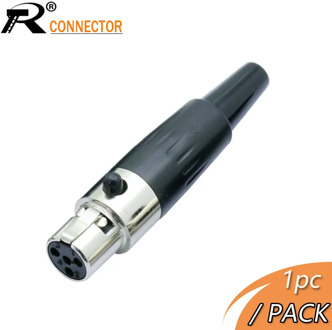 1pc Mini XLR 3 4 5 Pin Female Plug Small XLR Audio Microphone Connector MIC for Cable Soldering Straight