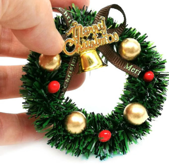 1pc Miniature Wreath Doll House Christmas Tree Wall Baking Decoration Dollhouse Accessories Children Toys Gift For Kid