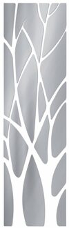 1Pc Moderne Boom Muursticker Woonkamer Spiegel Afwerking Acryl Art Muurtattoo Home Decor Verwijderbare Decoratie Sticker Zilver