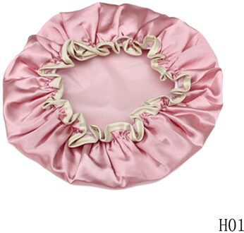 1Pc Mooie Dikke Vrouwen Douche Satijnen Hoeden Kleurrijke Bad Douche Caps Haar Cover Dubbele Waterdichte Badmuts 01