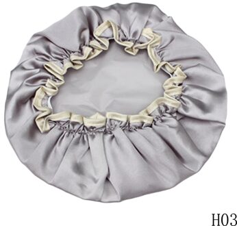 1Pc Mooie Dikke Vrouwen Douche Satijnen Hoeden Kleurrijke Bad Douche Caps Haar Cover Dubbele Waterdichte Badmuts 03