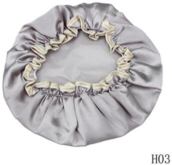 1Pc Mooie Dikke Vrouwen Douche Satijnen Hoeden Kleurrijke Bad Douche Caps Haar Cover Dubbele Waterdichte Badmuts 03