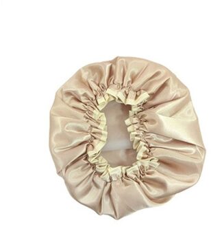1Pc Mooie Dikke Vrouwen Douche Satijnen Hoeden Kleurrijke Bad Douche Caps Haar Cover Dubbele Waterdichte Badmuts champagne