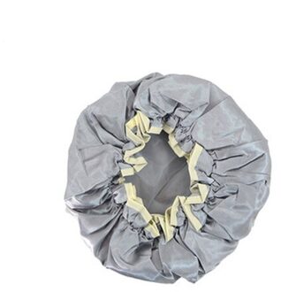 1Pc Mooie Dikke Vrouwen Douche Satijnen Hoeden Kleurrijke Bad Douche Caps Haar Cover Dubbele Waterdichte Badmuts grijs