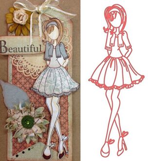 1PC Mooie Meisje Vorm Metalen Stansmessen Stencil Embossing Scrapbooking Fotoalbum Decor Papier Card Making Ambachten