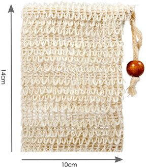 1Pc Mooie Natuurlijke Ramee Douche Peeling Spons Pouch Netto Comfortabele Bubble Blister Mesh Zeep Saver Schuimende Zak Gereedschap 10X14cm