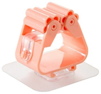 1Pc Mop Bezem Houder Wandmontage Houder Huishouden Lijm Opslag Bezem Hanger Mop Haak Rack Keuken Badkamer Organizer #25 oranje