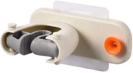 1Pc Mop Bezem Houder Wandmontage Mop Houder Huishouden Lijm Opslag Bezem Hanger Mop Haak Rekken Keuken Badkamer Organizer beige