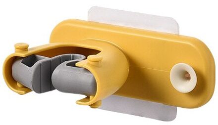 1Pc Mop Bezem Houder Wandmontage Mop Houder Huishouden Lijm Opslag Bezem Hanger Mop Haak Rekken Keuken Badkamer Organizer geel