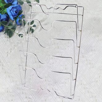 1Pc Multi Layer Pan Pot Rack Deksel Droogrek Rest Stand Pan Deksel Houder Multifunctionele Snijplank Houder organizer (Zilver