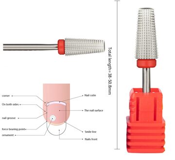 1Pc Multifunctionele 100% Carbide Nail Drill 5in1 Editie Slim & Cross Professionele Nail Boor Voor Elektrische nail Boor Machine 5in1 F