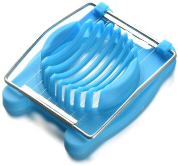 1Pc Multifunctionele Cut Keuken Egg Slicer Sectioner Cutter Mold Flower Edges Keuken Accessoires Egg Shaper blauw