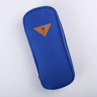 1Pc Multifunctionele Opslag Briefpapier Tas Koreaanse Stijl Candy Kleur Canvas Etui Escolar Papelaria School Supply donker blauw