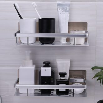 1Pc Muur Gemonteerde Badkamer Opbergrek Enkele Laag Shampoo Houder Cosmetische Plank Thuis Leveringen