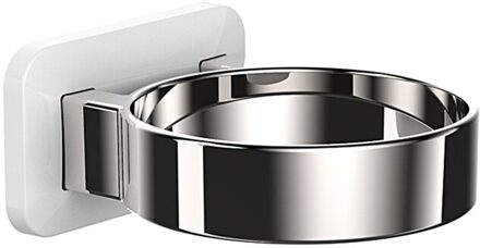 1Pc Muur Gemonteerde Föhn Houder Abs Badkamer Plank Opslag Föhn Houder Rack Organizer Voor Haardroger wit