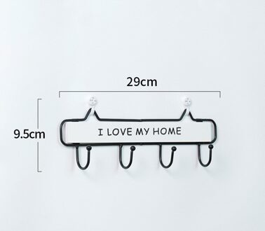 1PC Muur haken Wall Mounted Kleerhanger 4 Haken Hoed Sleutelhouder Wasserij Jas Rack Opknoping Opslag Plank Voor muur wit
