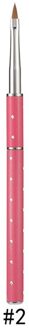 1Pc Nail Art Brush Pennen Nail Borstels Met Diamond Kolinsky Uv Gel Polish Schilderen Tekenen Penselen Nail Manicure Gereedschap 8 #10 # pruim