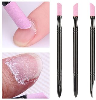 1Pc Nail Care Tool Herbruikbare Dubbele-End Nail Quartz Peeling Polijsten Stok Slijpen Staven Cuticle Pushers Verwijderen Exfoliator gereedschap
