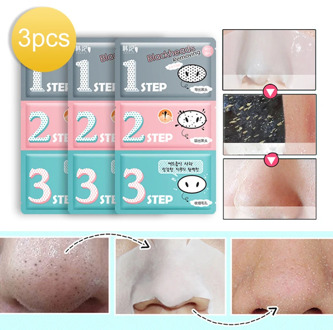 1pc Nasal Strips Blackhead Remover Acne Remover Nose Sticker Nasal Patch 3-Steps Deep Cleansing T-Area Cosmetic Face Care Safety