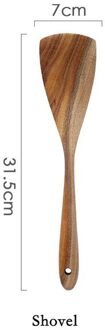 1Pc Natuurlijke Houten Servies Lepel Pollepel Turner Lange Rijst Scoop Keuken Tool Set Vergiet Soep Skimmer Koken Lepels 3