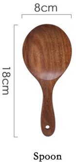 1Pc Natuurlijke Houten Servies Lepel Pollepel Turner Lange Rijst Scoop Keuken Tool Set Vergiet Soep Skimmer Koken Lepels 5