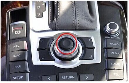 1PC Navigatie Knop Knop Knop Bevestiging Knop Cover Modificatie Voor A4L A5 Q5 A6L Q7 A8 MMI matte zwart