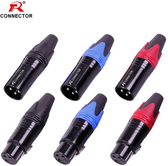 1pc NC3MXX&NC3FXX XLR connector, 3 Pin, Soldering XL Male Plug&Female Jack Audio Microphone Connector for MIC, 7colors available