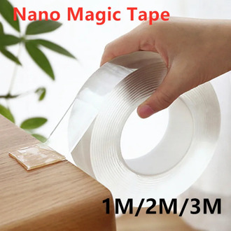 1PC New 1M/2M/3M Nano Magic Tape Transparent No Trace Reusable Waterproof Adhesive Tape Household Cleanable Double Sided Tape